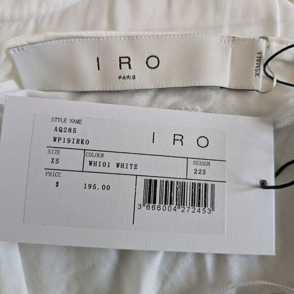 IRO Top Size XS White Irko Silk-blend Shirt Ruched One-Shoulder Ruffle NWT Airy - Picture 4 of 16